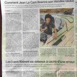 Article du OUEST FRANCE sur le financement de Jean Le Cam au Vendée Globe